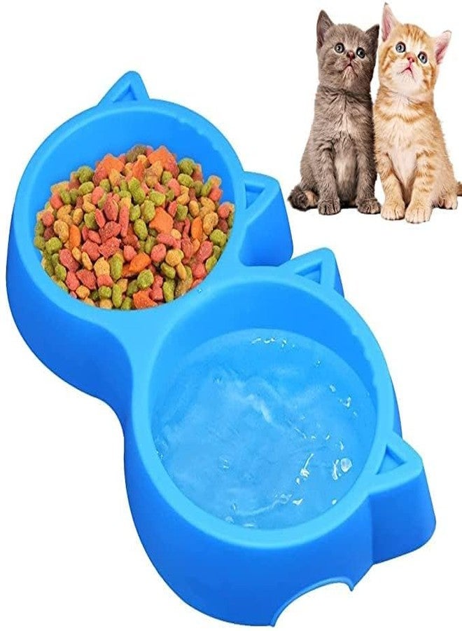 RoverPets 2-in-1 Non-Slip Cat Face Shaped Pet Feeding Bowl | Dual Food & Water Feeder for Dogs and Cats | Non-Toxic, BPA-Free Plastic Double Dish Feeder (Color May Vary) - Image 5